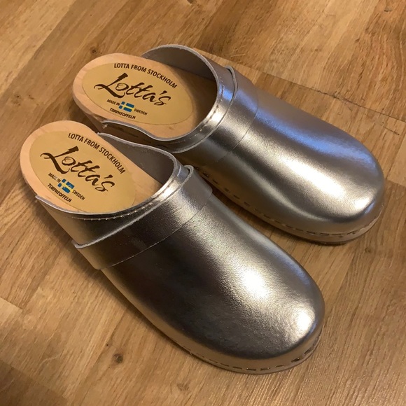 Lotta From Stockholm Shoes - Lottas from Stockholm clogs sz 37 metallic